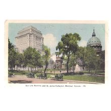 SUN LIFE BUILDING, MONTREAL, CANADA used vintage postcard. 1939 postmark