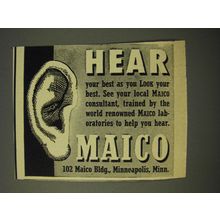 1950 Maico Hearing Ad - Hear your best as you look your best