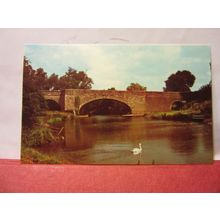RIVER AND BRIDGE, WANSFORD, PETERBOROUGH unused postcard =