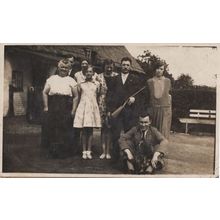 Man Protecting House With Shooting Rifle Gun Old Real Photo Postcard