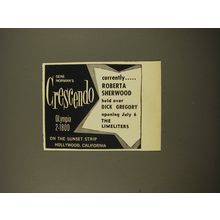 1961 Gene Norman's Crescendo Advertisement - Roberta Sherwood held over