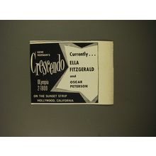 1961 Gene Norman's Crescendo Advertisement - Ella Fitzgerald and Oscar Peterson