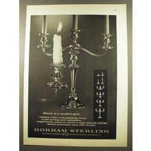1961 Gorham Sterling Candelabra Advertisement - Beauty is a candle's glow