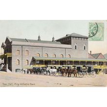 King Williams Town Hall Cattle Transport Old Australian Postcard