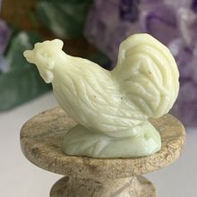 Vintage MINI Fine Chinese Soapstone Hand Carved ROOSTER Figurine Carving 1.5"