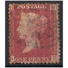 1858 SG43 1d Red Plate 110 Good/Fine Used "BD".