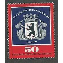 BERLIN - 1976 50pf '125TH ANN OF BERLIN FIRE SERVICE ' FINE USED (EBID42-342)