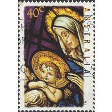AUSTRALIA, CHRISTMAS, Madonna and Child, violet 1995, 40c, #4