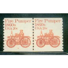 1908 20c Fire Pumper Fine MNH Dry Gum CNP Left 5 W0256