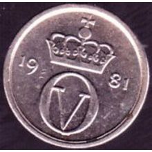 1981 Norway 10 Ore Coin