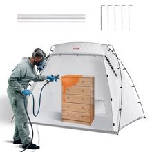 Portable Paint Booth, Larger Spray Paint Tent with Built-in Floor & Mesh Scr...