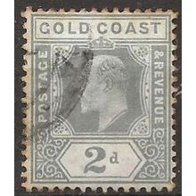 Gold Coast 1909 SG61 2d Greyish-Slate Wmk Multi Crown CA Fine Used . .
