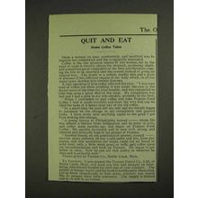 1903 Postum Food Coffee Ad - Quit and Eat