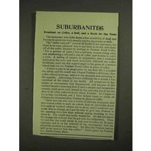 1903 Postum Food Coffee Ad - Suburbanites