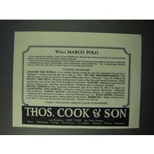 1923 Thos. Cook & Son Cruise Ad - When Marco Polo