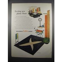 1953 Armstrong Granette Corlon Floor Ad - Exciting