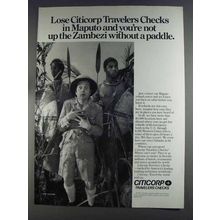 1980 Citicorp Travelers Checks Ad - Lose in Maputo