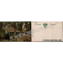 CT New London Postcard Ye Old Town Mill Erected 1650 w/Horses & Wagons ct_~1962