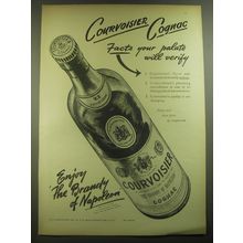 1946 Courvoisier Cognac Ad - Facts your palate will verify