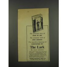1956 Oxford University Press Book Advertisement - The Lark by Jean Anouilh