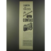 1956 Zeiss Contax Camera Ad - Camera with ten eyes the incomparable Contax