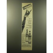 1959 Cinzano Vermouth Ad - Adds the Velvet Touch of smoothness to your cocktail