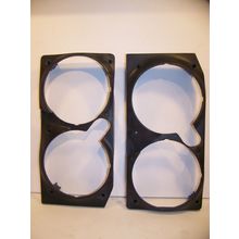 1971 CHRYSLER IMPERIAL BLACK PLASTIC HEADLIGHT BEZELS OEM LEBARON #3443580 & 1