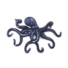 Pack Of 2] Rustic Dark Blue Cast Iron Octopus Hook 11""