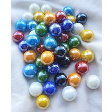 PEARLY MIX - *RARE AND DISCONTINUED* 25 Glass Marbles, Pearlised Finish, 16mm