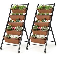HAPPYGRILL Vertical Raised Garden Bed, 5-Layer Freestanding Garden Planter with