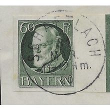 GER (BAVARIA) 1914 60pf KING LUDWIG III' (IMPERFED) FINE USED (EBID65-426)