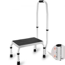 Step Stool 1-Step 330lbs Capacity, 3 Adjustable Height with Handle Steel Ste...