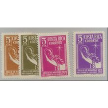 Costa Rica Stamps Scott #RA45 To RA48, Mint Never Hinged