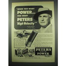 1952 Peters High Velocity Ammunition Ad - Power