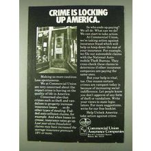 1978 Commercial Union Assurance Companies Ad - Crime is Locking