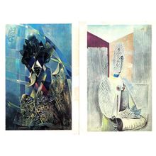 Max Ernst L'Idole Cocktail Drinker 2x Painting Postcard s