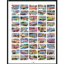 Greetings from America Sheet of 50 34¢ Stamps Scott 3561-3610 - Stuart Katz