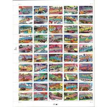 Greetings from America Sheet of 50 37¢ Stamps Scott 3696-3745 - Stuart Katz