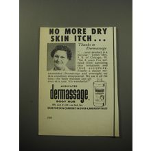 1957 Dermassage Body Rub Ad - No more dry skin itch