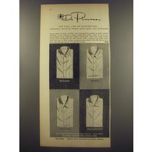 1956 De Pinna Shirts Ad - The fine line of distinction.. striped shirts