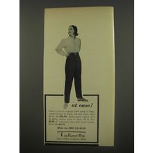 1956 Talbots Tarpoon Cloth Slacks and Oxford Shirt Advertisement - at ease!