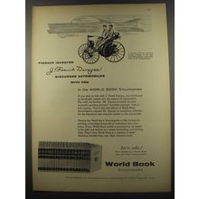 1956 World Book Encylopedia Ad - Pioneer inventor J. Frank Duryea
