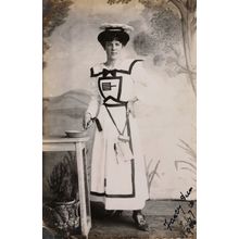 Edwardian Lady in Fancy Dress Signed 1906 Old RPC Postcard