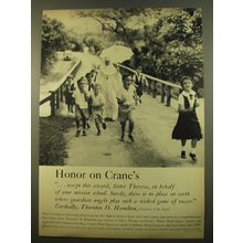 1961 Crane's Paper Ad - honor on Crane's