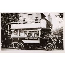 Hove Corporation Gearless Trolley Bus Tram Old 1914 WW1 Photo