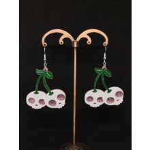Acrylic Cherry Skulls Silver Plated Goth/Horror/Halloween/Emo