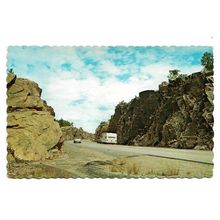 Postcard Canada Ontario Kover's Rock cut "Circle Route" Highway 17 road 1970s