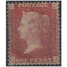 1858 SG43 1d Red Plate 147 Mint No Gum Pulled Perf "OI"