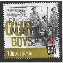 AUS 2014 70c 'WORLD WAR I - OUR BOYS' FINE USED (EBID64-243)