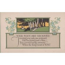 I Received Your Card From Postman But I Want You Here Old Romance Love Postcard